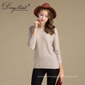 Most Selling Items Deep Round Neck White Color Wool Sweater Design For Girl